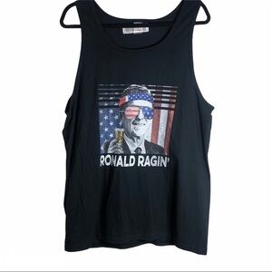 Ronald Ragin’ patriotic tank shot drinking Reagon